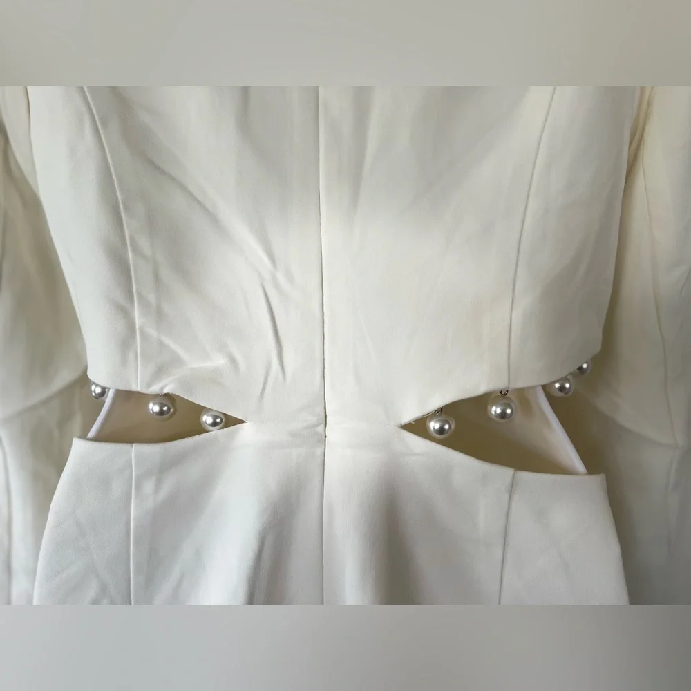 Lavish Alice Cut Out Detail Blazer Dress with Pearl Trim SZ 8 NWT - Picture 11 of 15